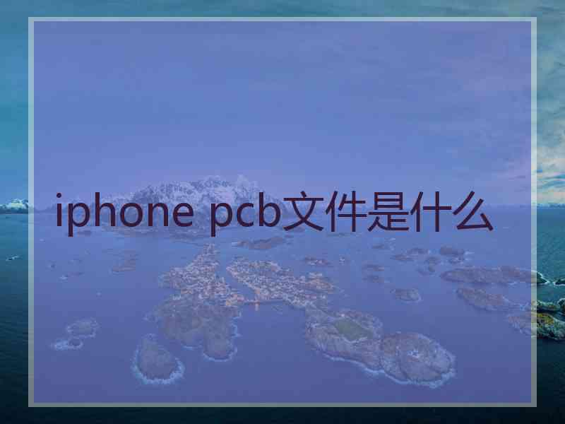 iphone pcb文件是什么