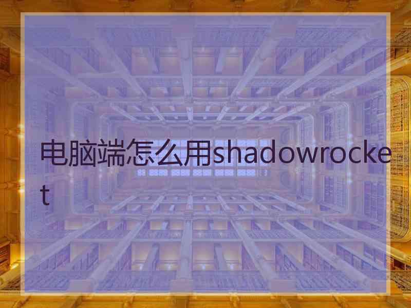 电脑端怎么用shadowrocket