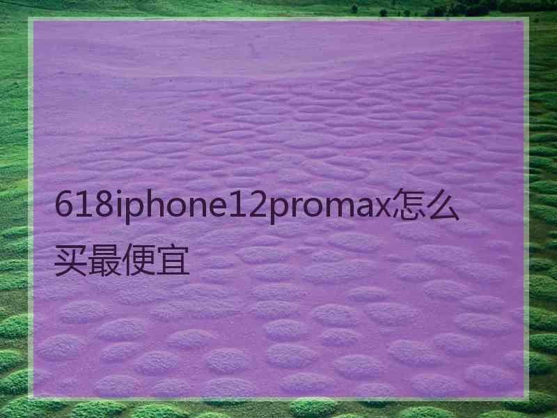 618iphone12promax怎么买最便宜