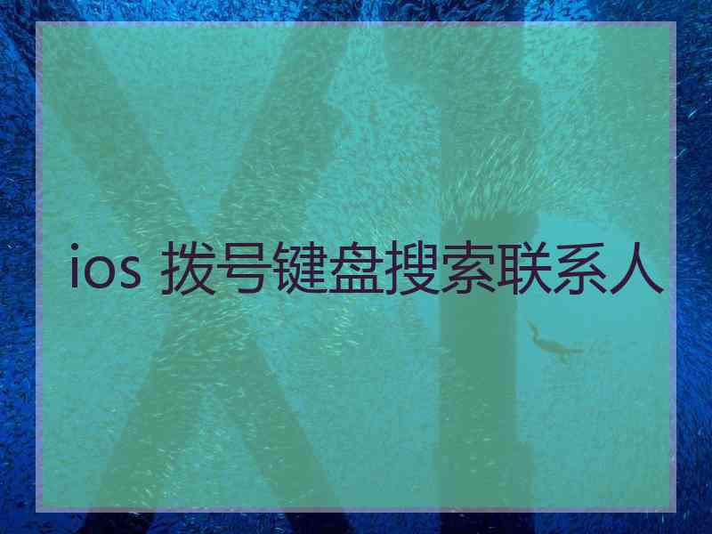 ios 拨号键盘搜索联系人