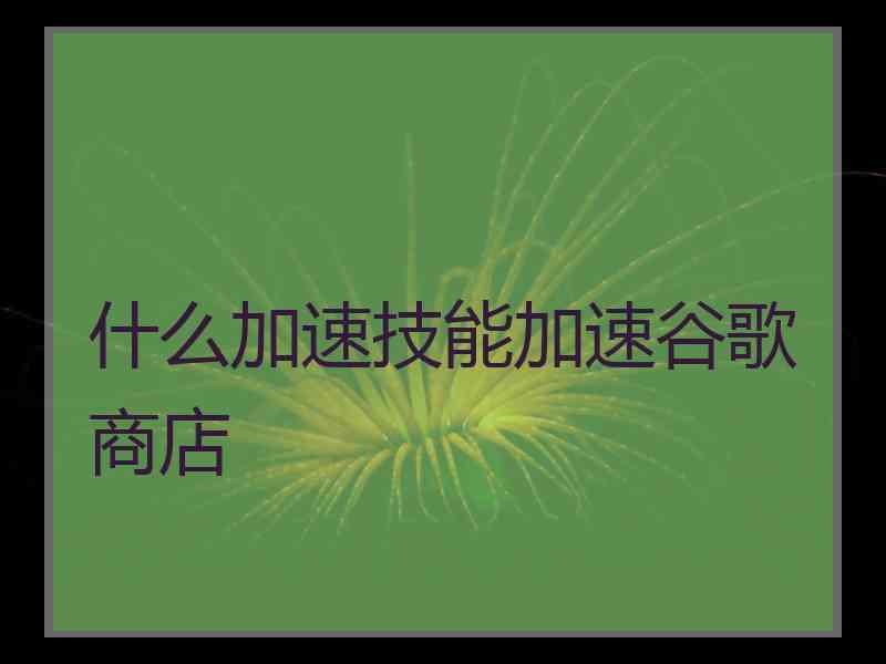 什么加速技能加速谷歌商店
