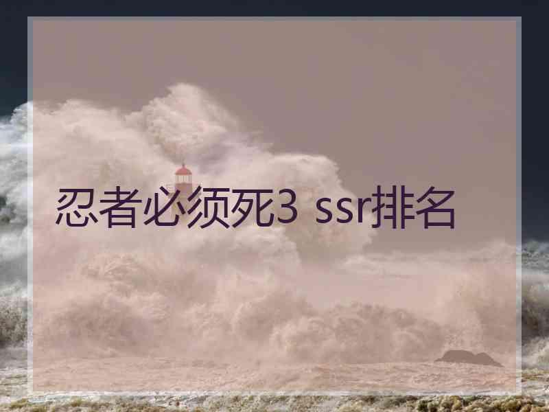 忍者必须死3 ssr排名
