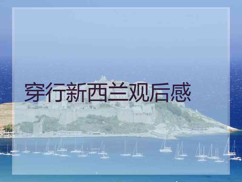 穿行新西兰观后感