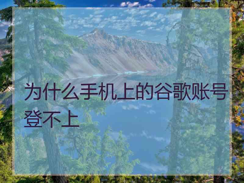 为什么手机上的谷歌账号登不上