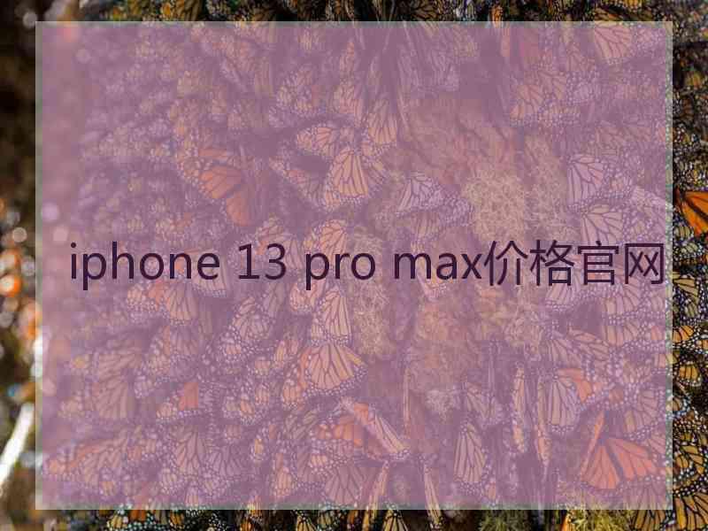 iphone 13 pro max价格官网