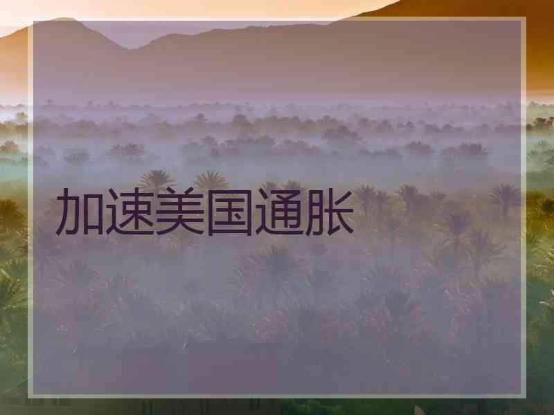 加速美国通胀