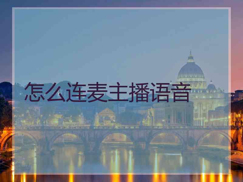 怎么连麦主播语音