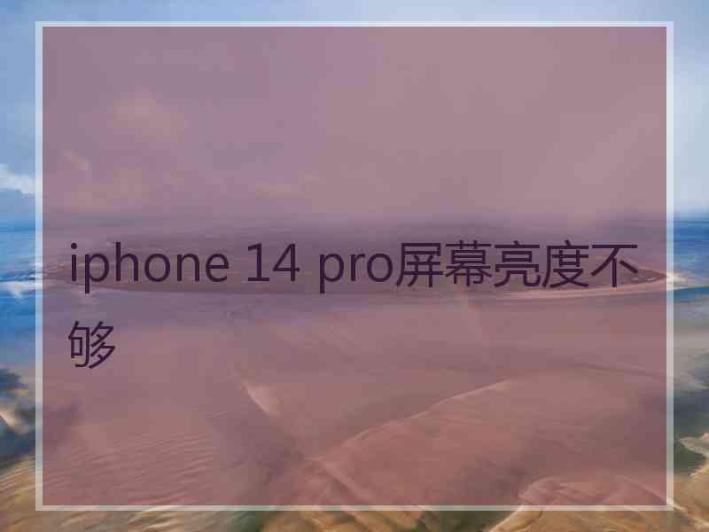 iphone 14 pro屏幕亮度不够