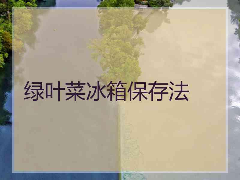 绿叶菜冰箱保存法