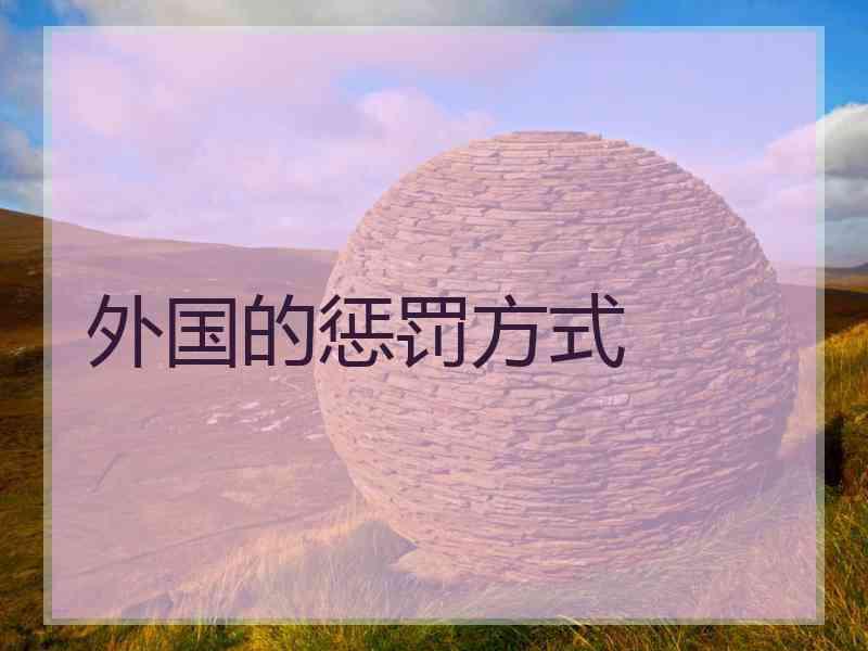 外国的惩罚方式