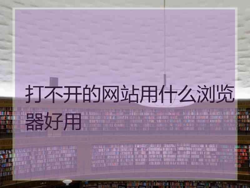 打不开的网站用什么浏览器好用