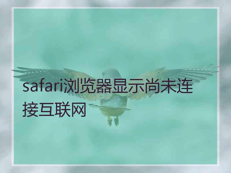 safari浏览器显示尚未连接互联网