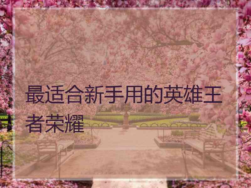 最适合新手用的英雄王者荣耀