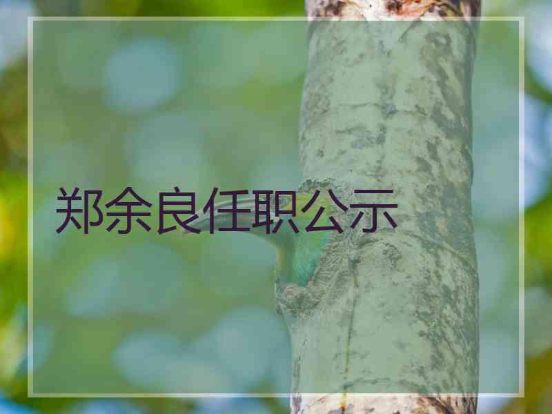 郑余良任职公示