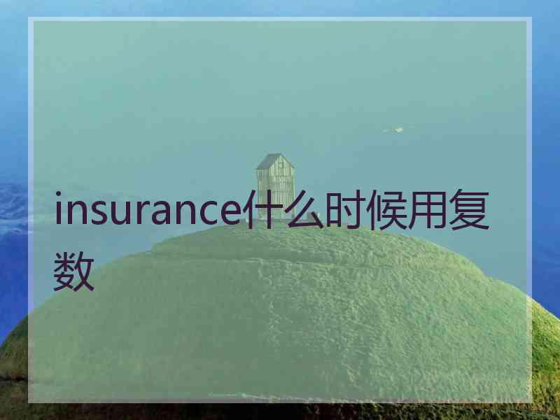 insurance什么时候用复数