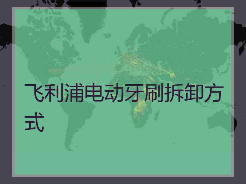 飞利浦电动牙刷拆卸方式