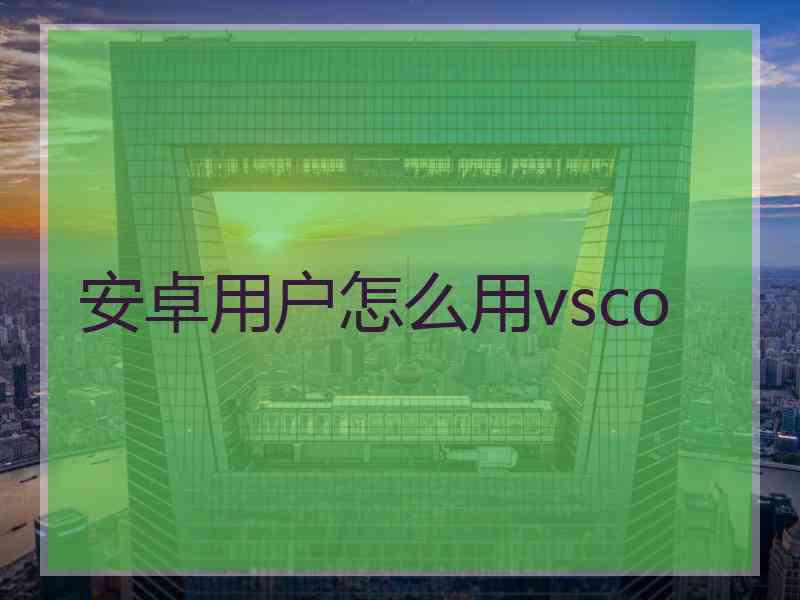 安卓用户怎么用vsco