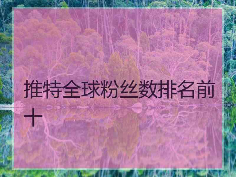 推特全球粉丝数排名前十