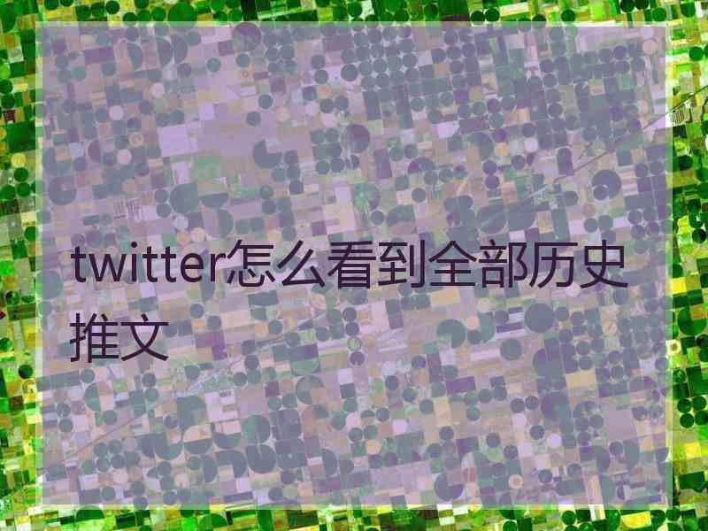 twitter怎么看到全部历史推文