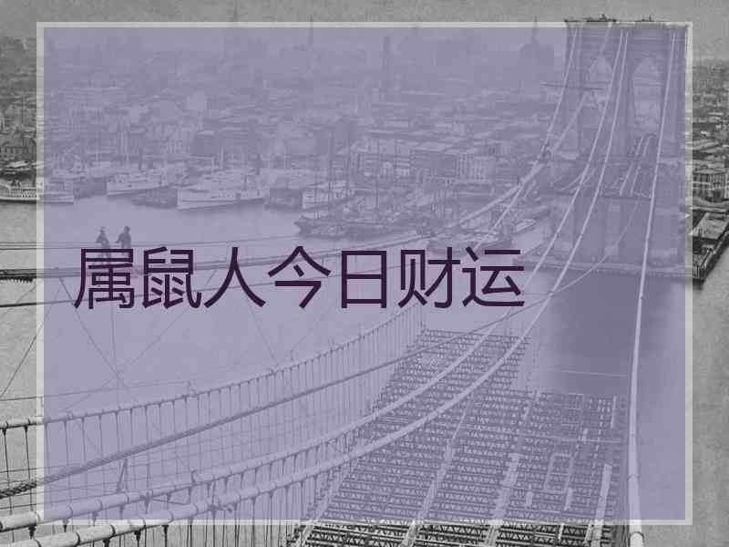 属鼠人今日财运