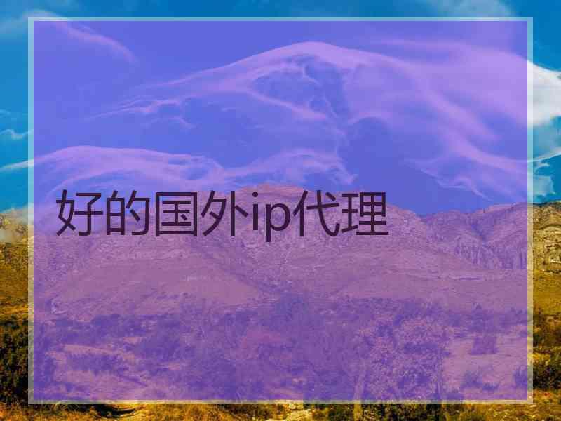 好的国外ip代理
