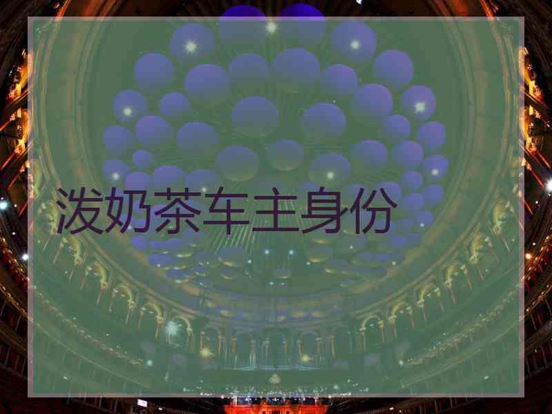 泼奶茶车主身份