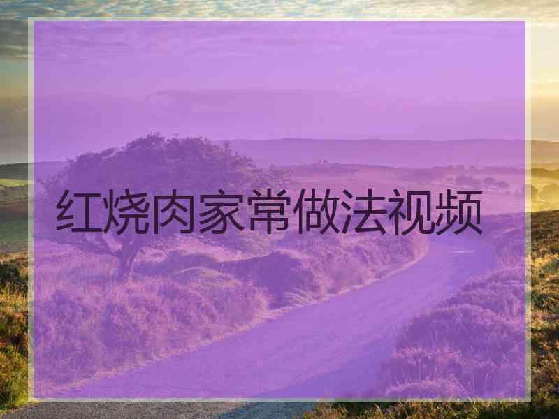 红烧肉家常做法视频