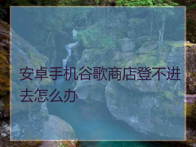 安卓手机谷歌商店登不进去怎么办