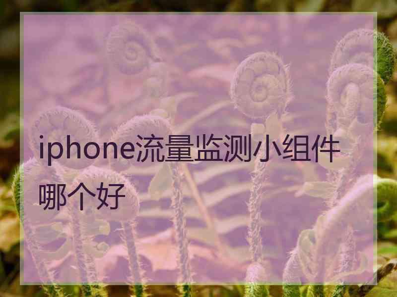 iphone流量监测小组件哪个好