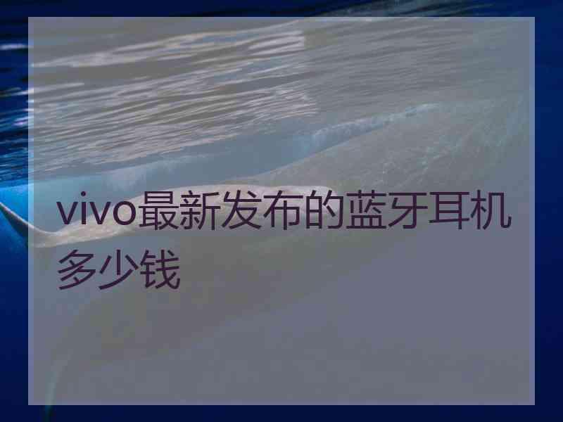 vivo最新发布的蓝牙耳机多少钱