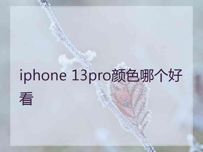 iphone 13pro颜色哪个好看