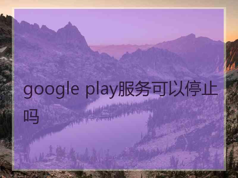 google play服务可以停止吗