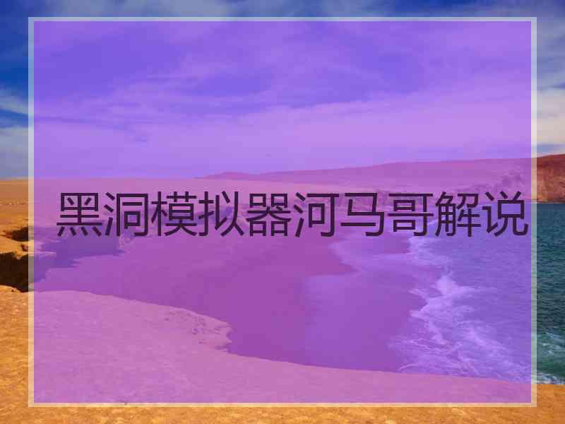 黑洞模拟器河马哥解说