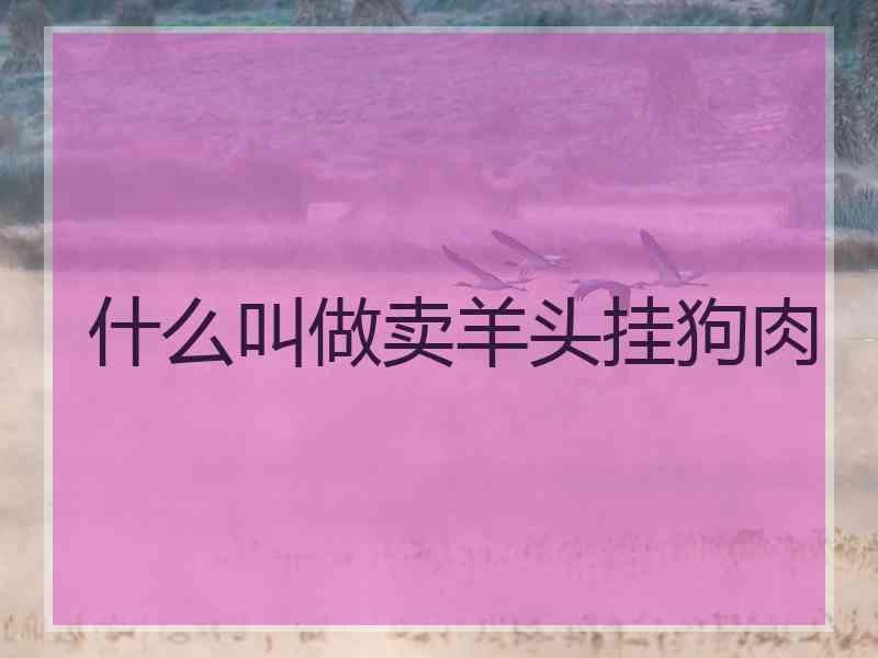 什么叫做卖羊头挂狗肉