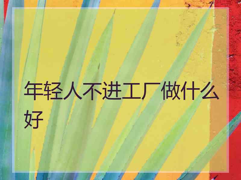 年轻人不进工厂做什么好