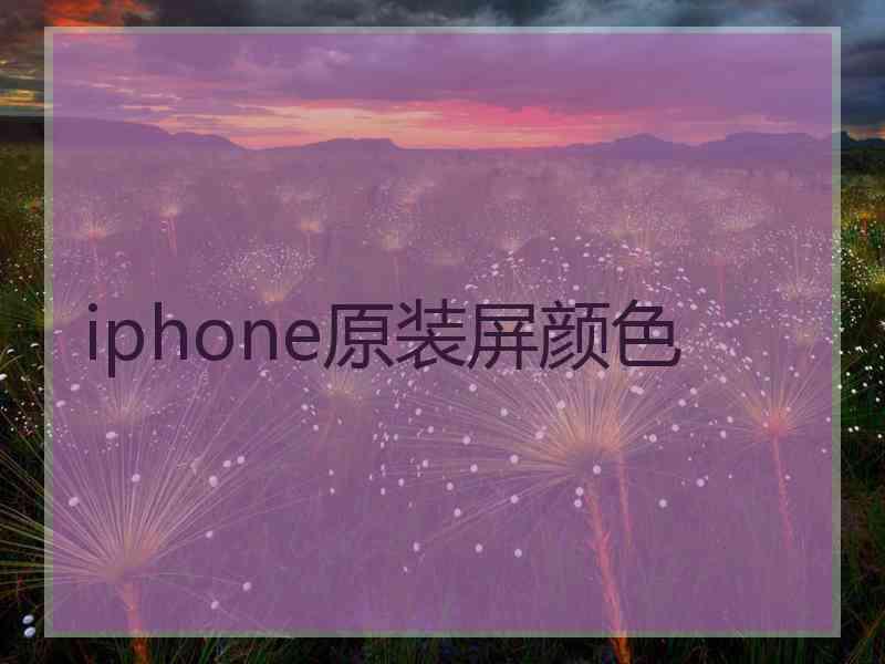 iphone原装屏颜色