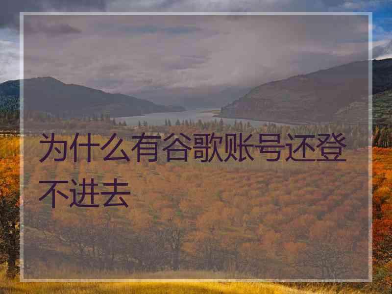为什么有谷歌账号还登不进去
