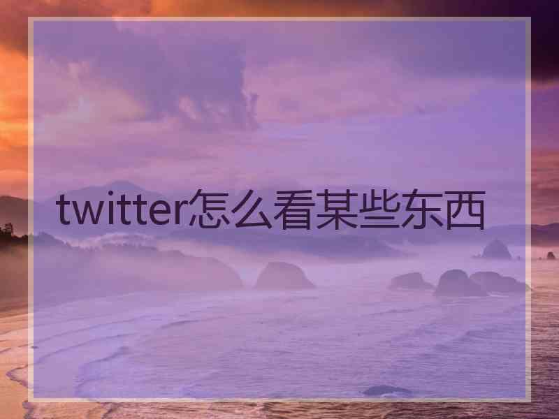 twitter怎么看某些东西