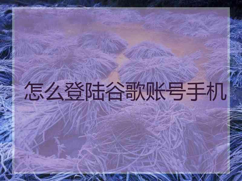 怎么登陆谷歌账号手机
