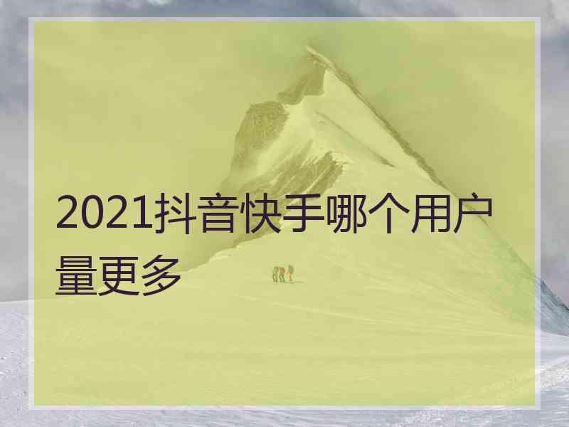2021抖音快手哪个用户量更多