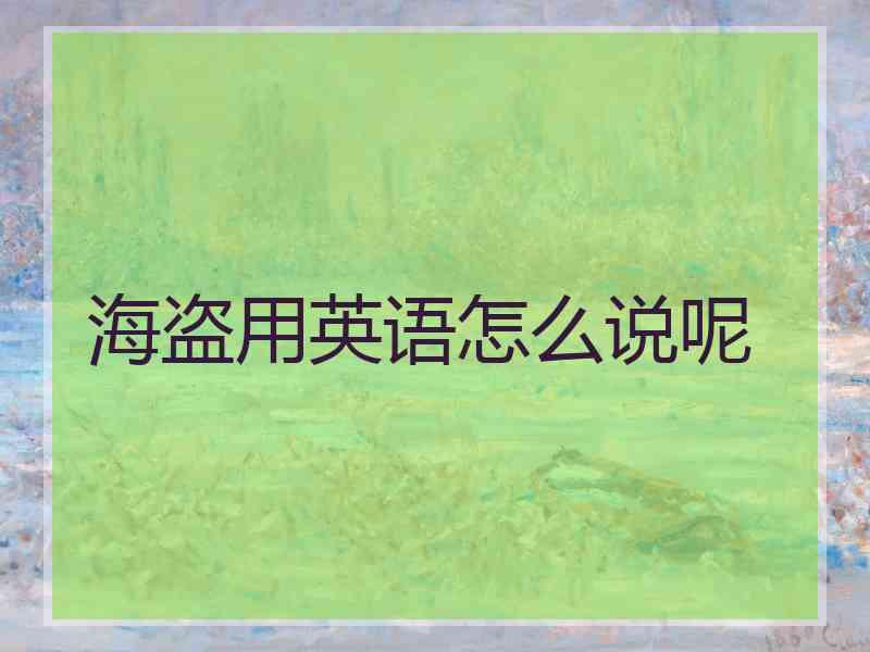 海盗用英语怎么说呢