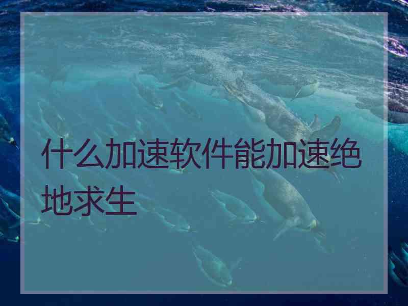 什么加速软件能加速绝地求生