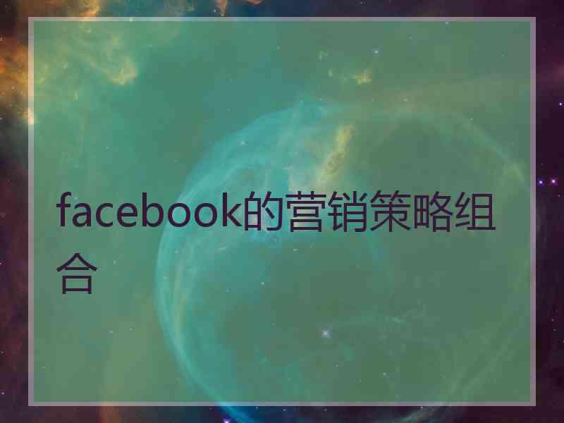 facebook的营销策略组合