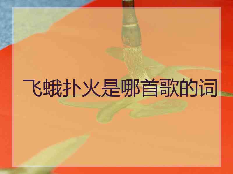 飞蛾扑火是哪首歌的词