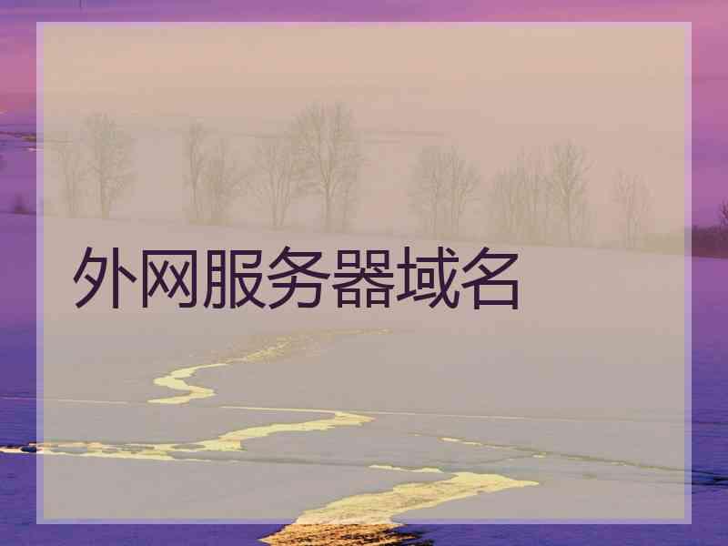 外网服务器域名