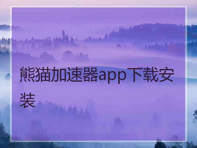 熊猫加速器app下载安装