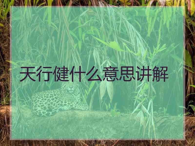 天行健什么意思讲解