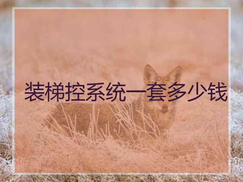 装梯控系统一套多少钱