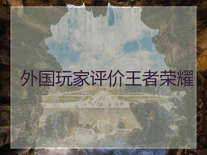 外国玩家评价王者荣耀