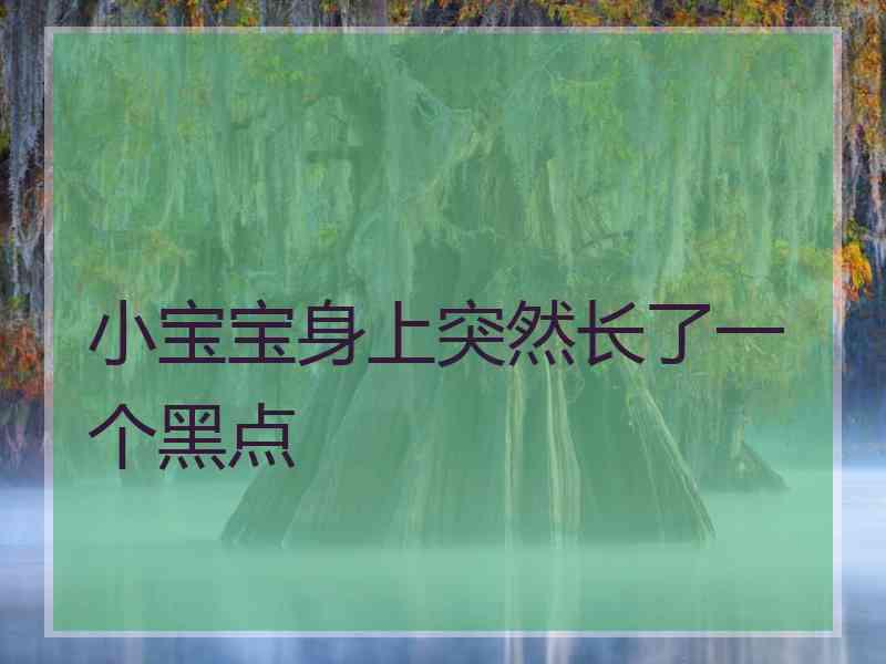 小宝宝身上突然长了一个黑点